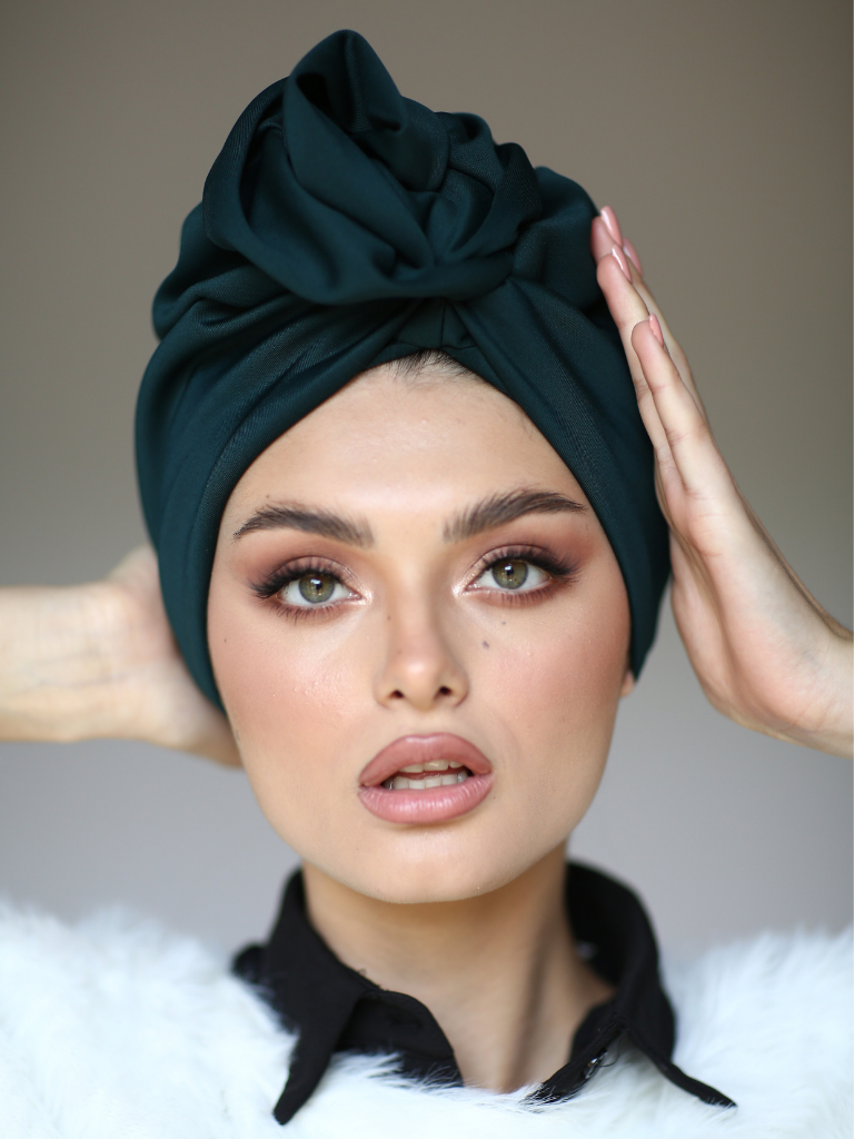 Black Flower turban