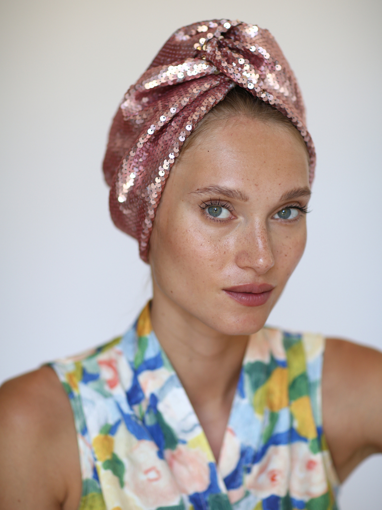 Glitter Pink Turban