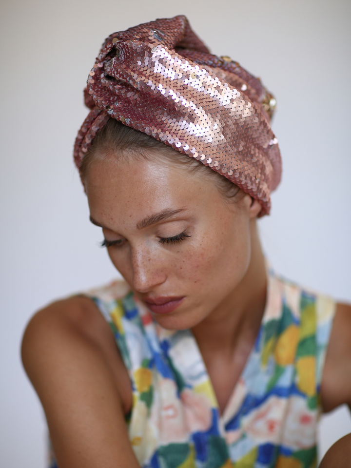 Glitter Pink Turban