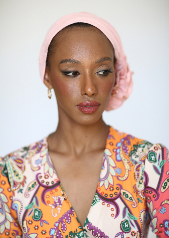 Light pink 3T ROSE TURBAN -Free