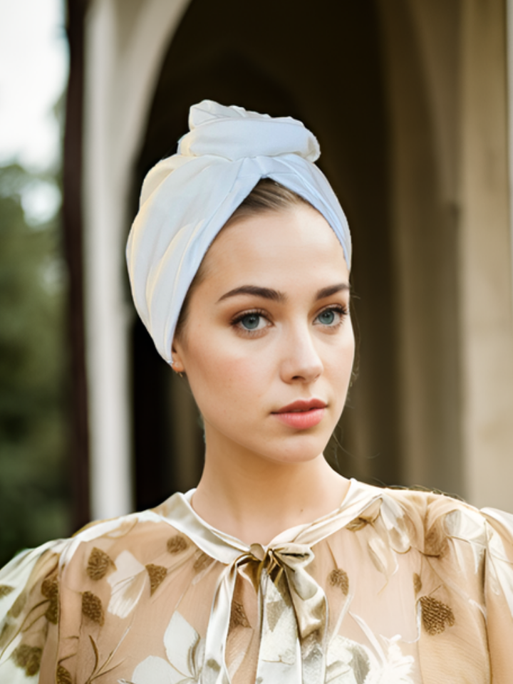 Classic White Flower Turban