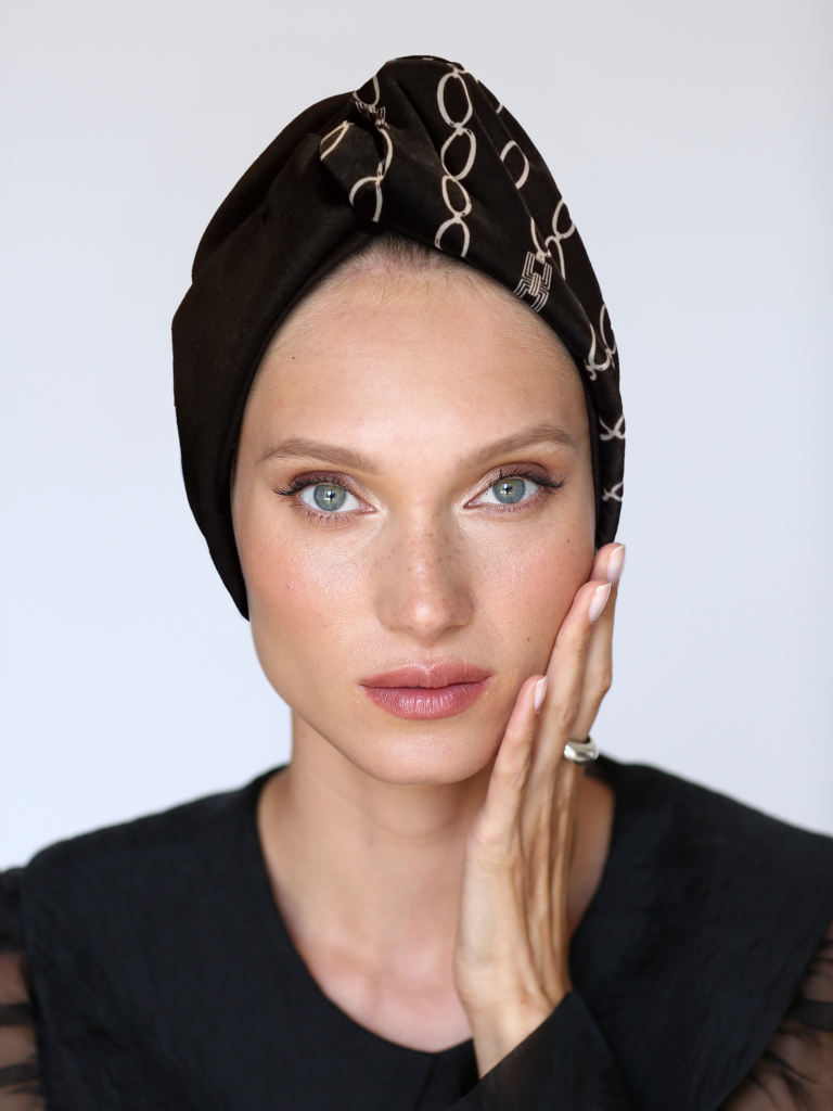 Black leopard twist Turban