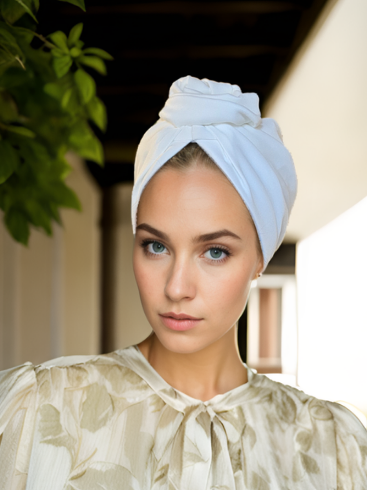 Classic White Flower Turban
