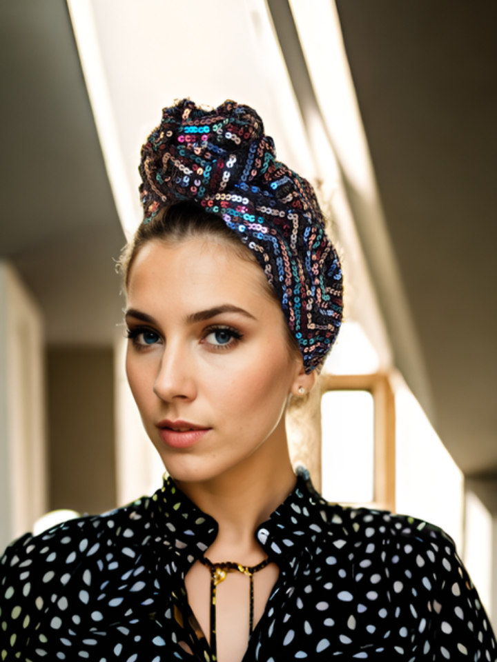 Shiny Black Party Turban