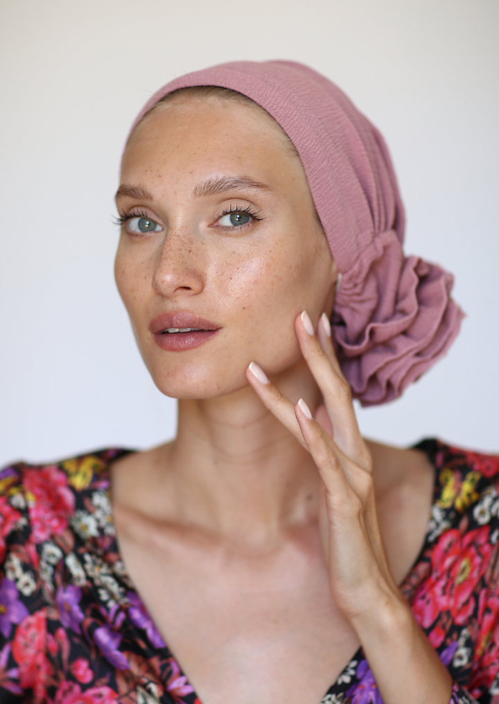 Light pink 3T ROSE TURBAN -Free