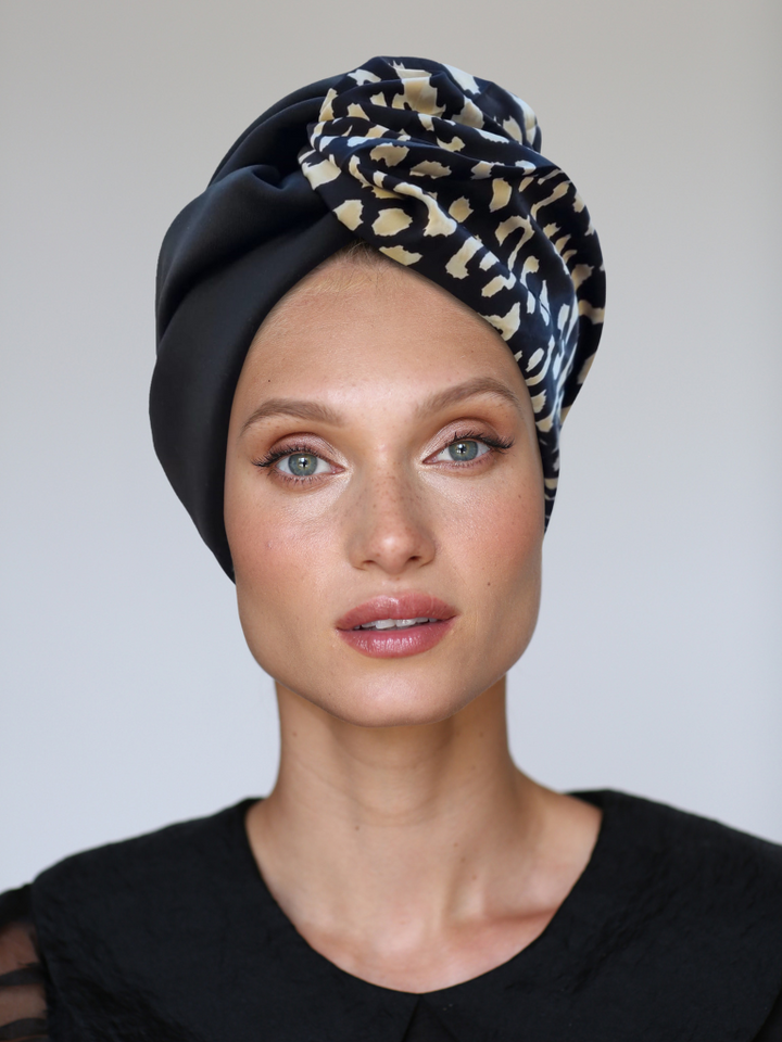 White leopard twist Turban