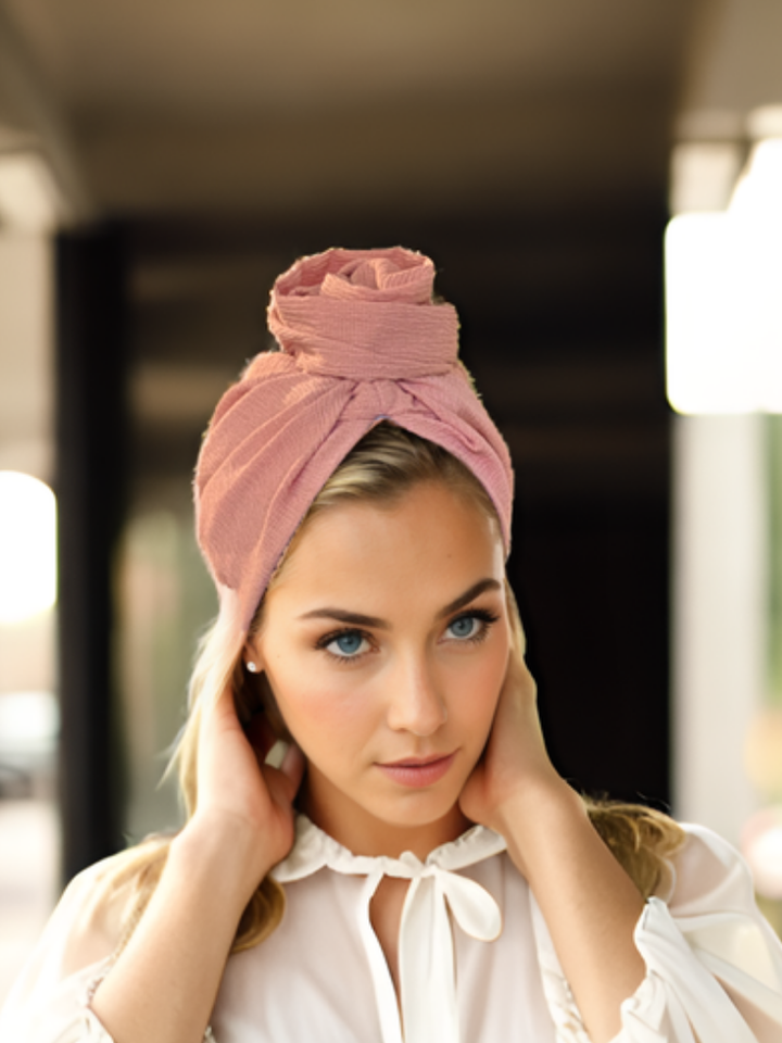 Rose Pink Knit Turban