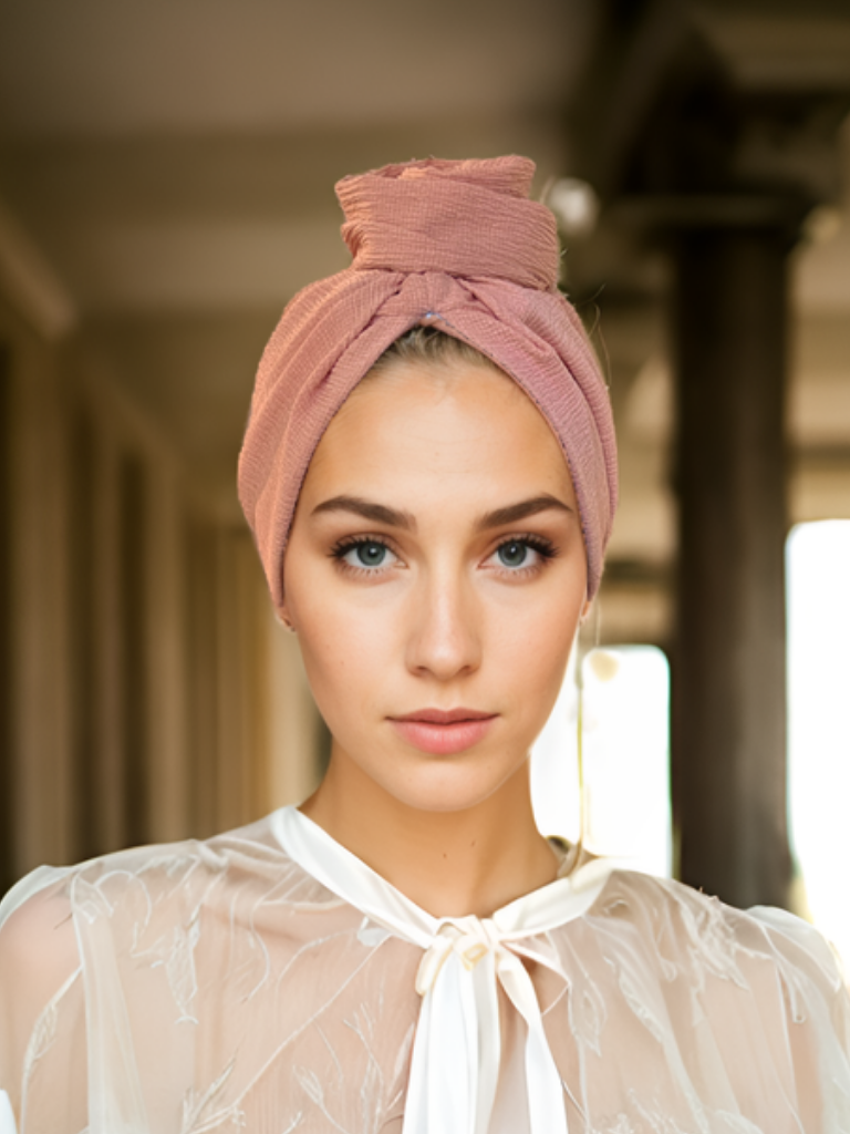 Rose Pink Knit Turban