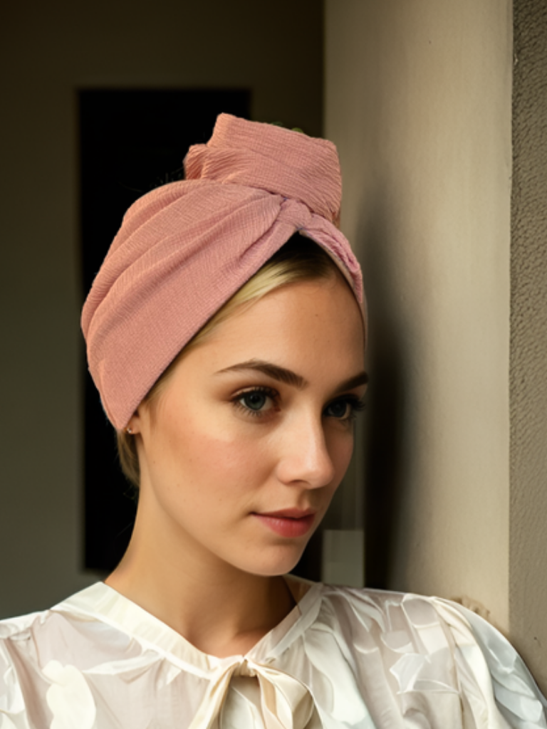 Rose Pink Knit Turban