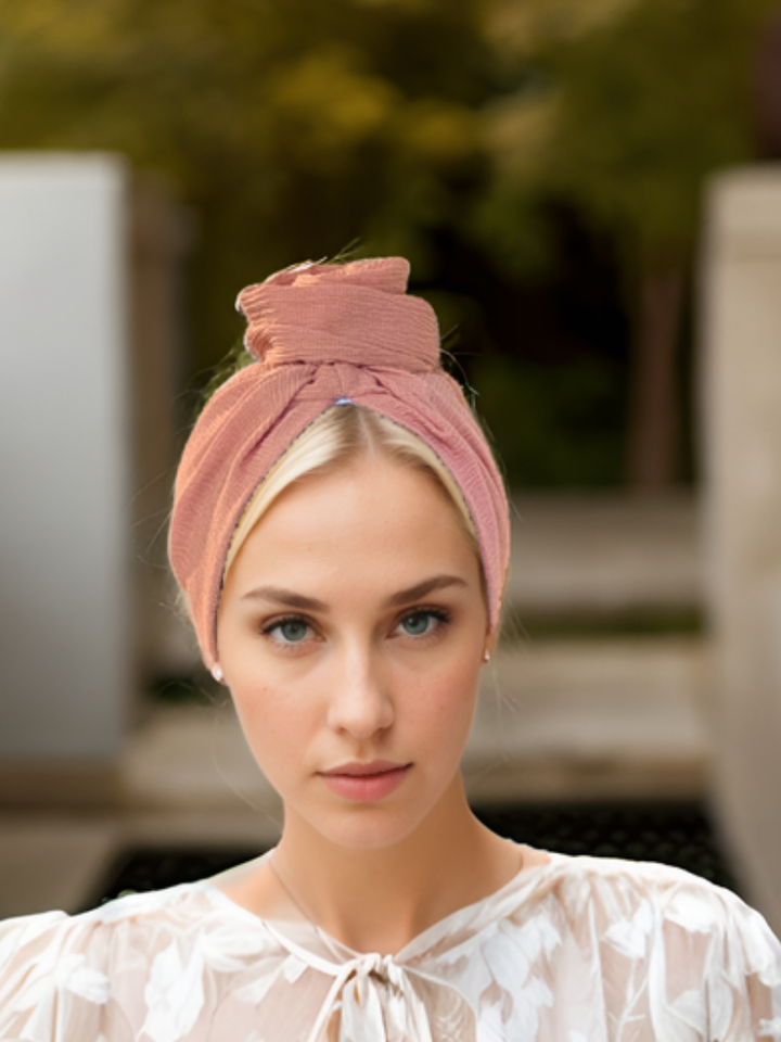 Rose Pink Knit Turban