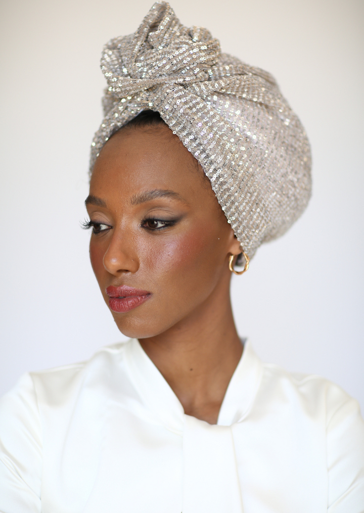 Party Turban in Light Blue