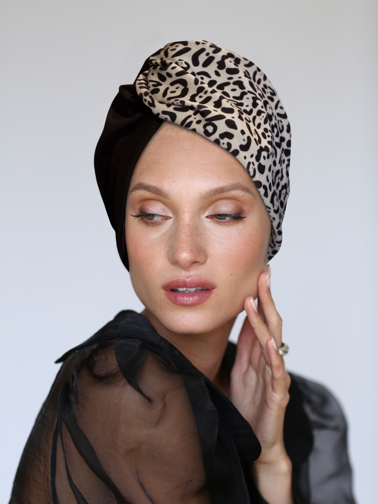 White leopard twist Turban