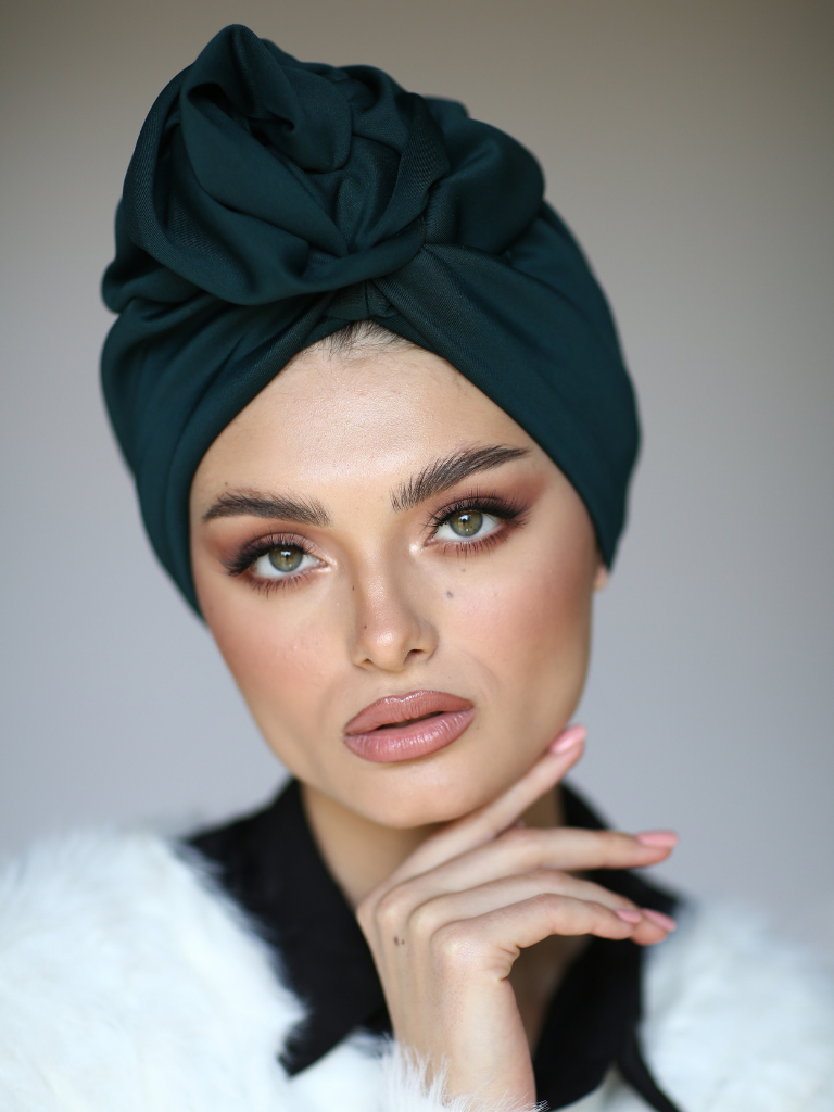 Black Flower turban