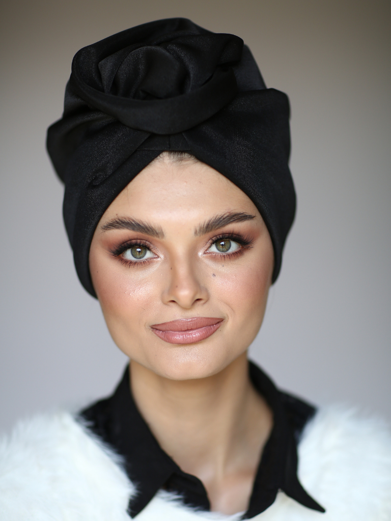 Black hair turban