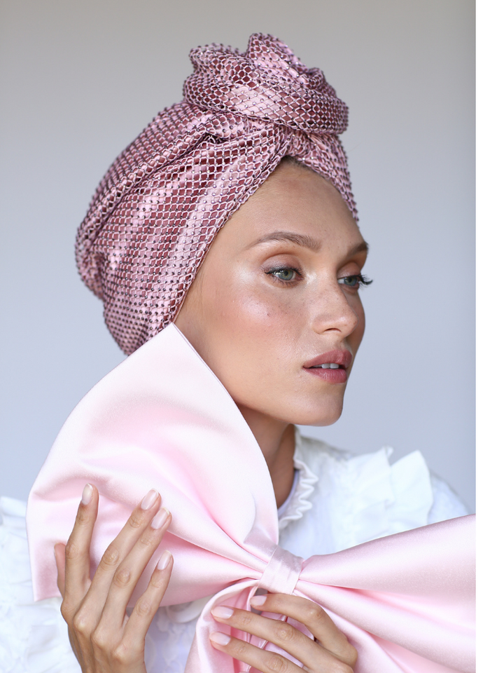 Pink Jeweled Turban