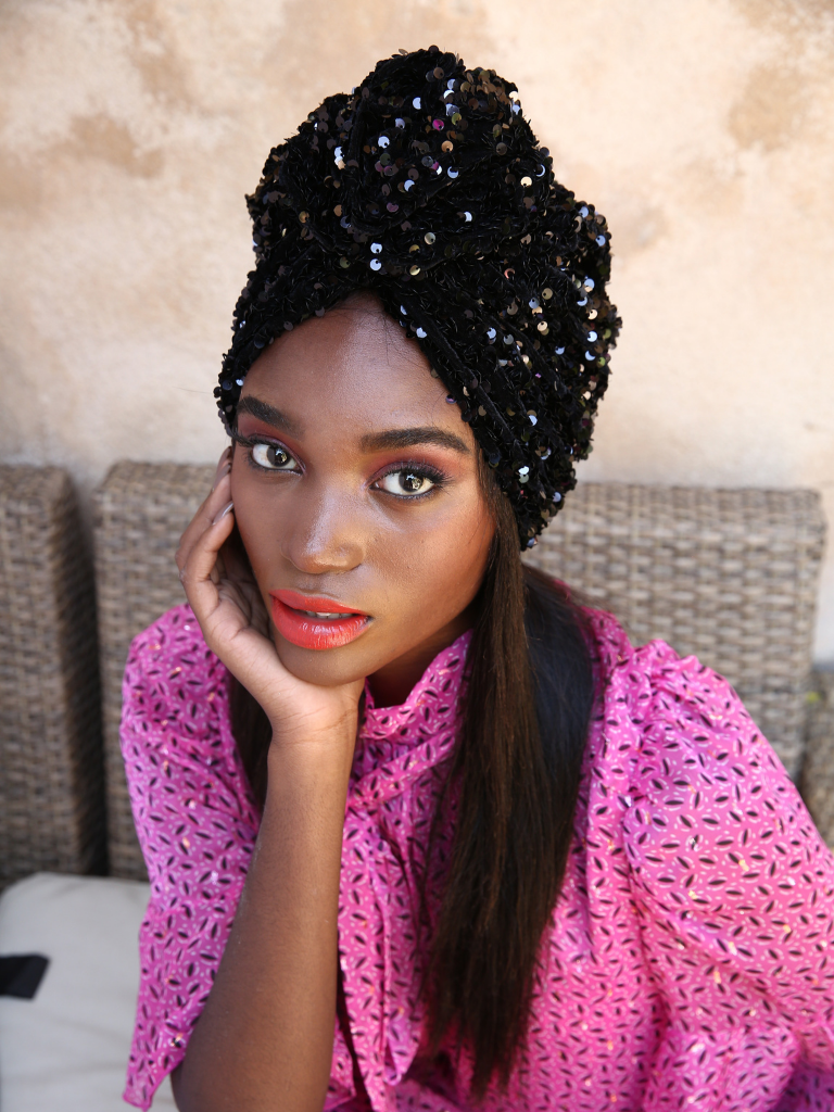 Black Sequin Flower