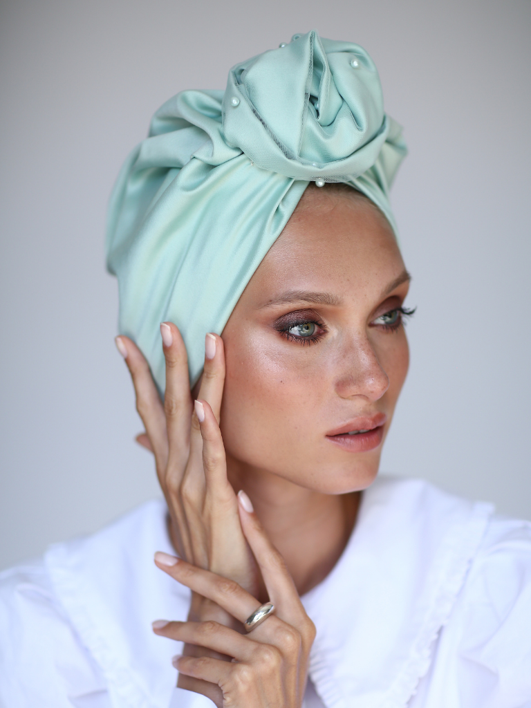 Tulle&Pearls flower Turban