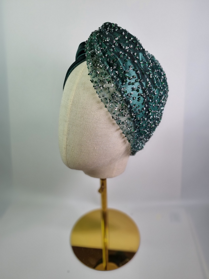Embellished Emerald Turban