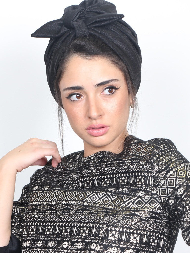 Turban headwrap in black