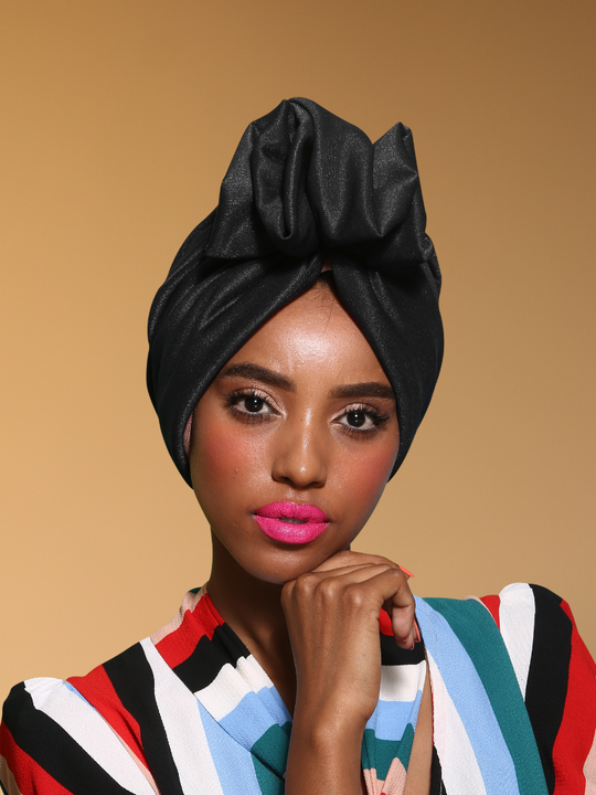 Turban Rambut Black Hair Turban – Rona Hand Made Turbans